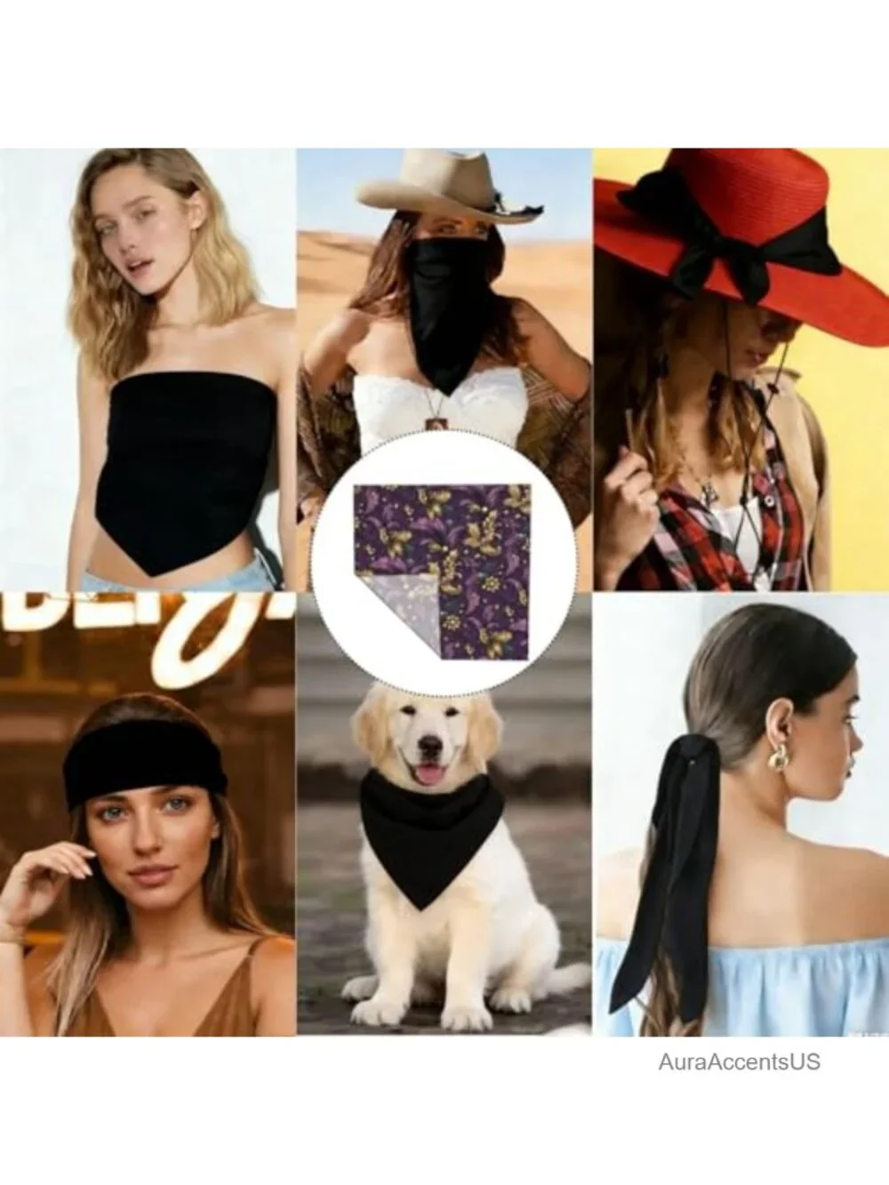 Satin Square Head Scarf Hair Wrap Neckerchief Bandana